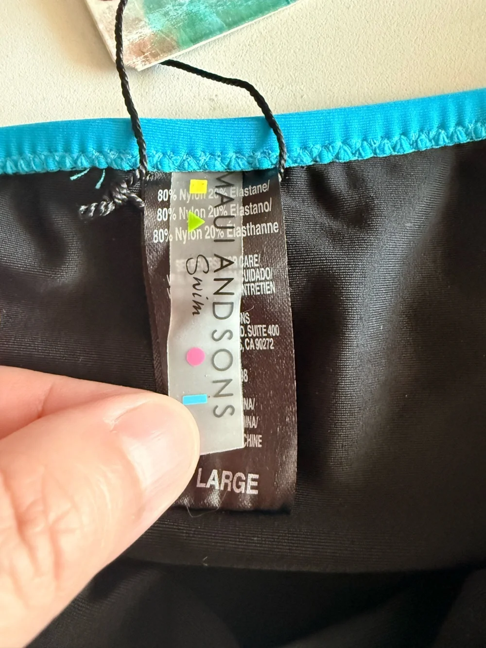 Maui and Sons Women’s Blue Swim Bottoms.  Size L